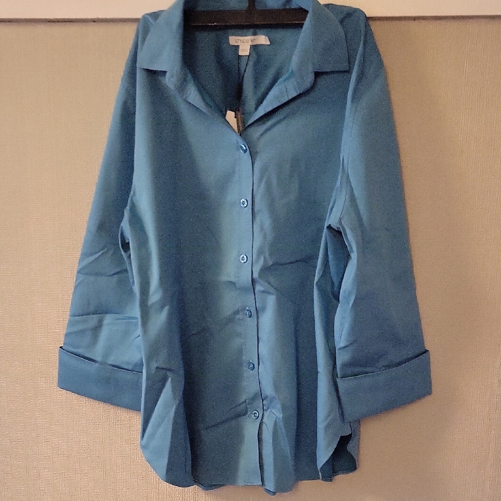 Chico's Teal Button-Down Women's Shirt